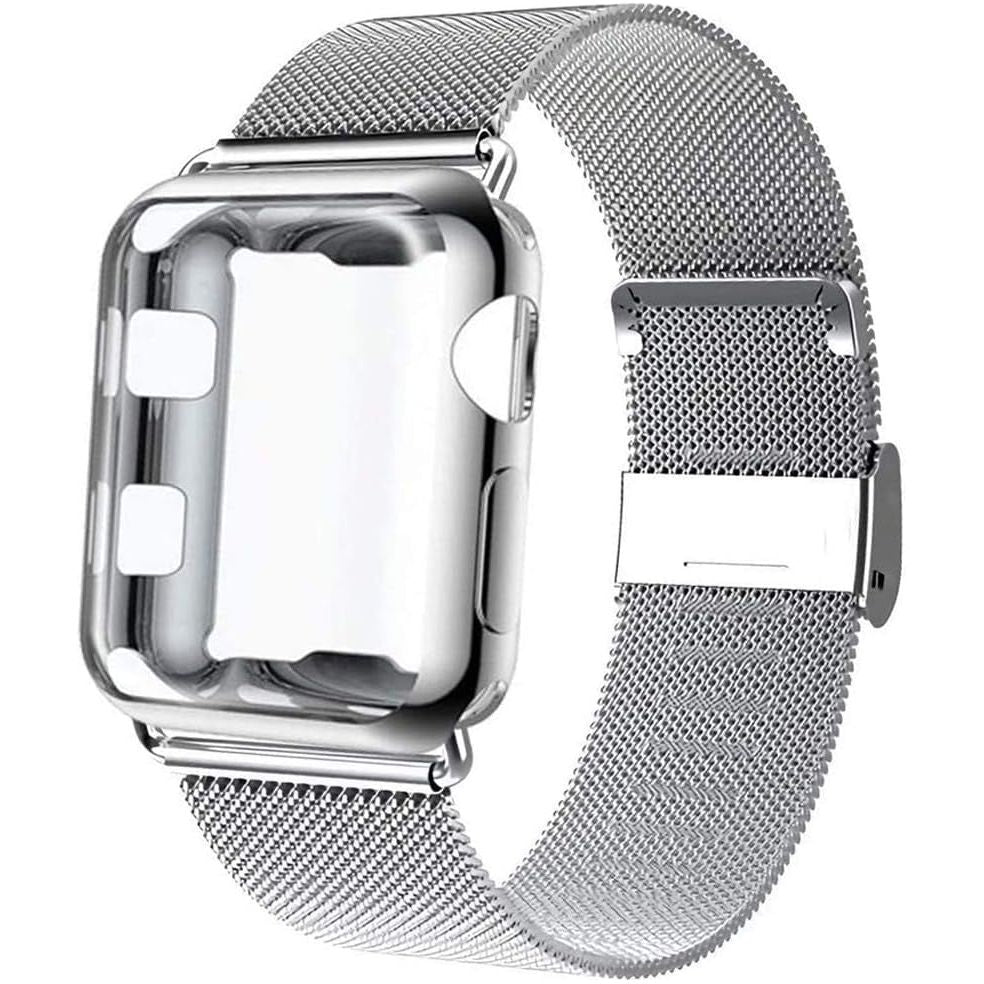 Bands Compatible for Apple Watch 38Mm 40Mm 41Mm 42Mm 44Mm 45Mm Metal Adjustable Stainless Steel Strap for Iwatch Series 7/8/6/SE/5/4/3/2/1