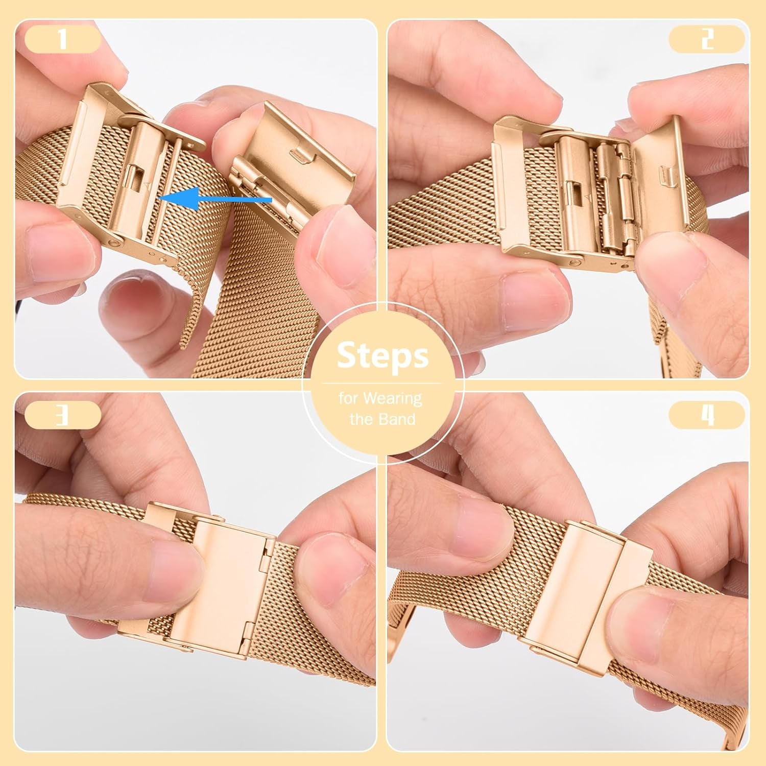 Metal Bands for Apple Watch Band 38Mm 40Mm 41Mm 42Mm Women Men, Soft Magnetic Stainless Steel Milanese Mesh Loop Replacement Strap for Iwatch Series 10/9/8/7/SE/6/5/4/3/2/1