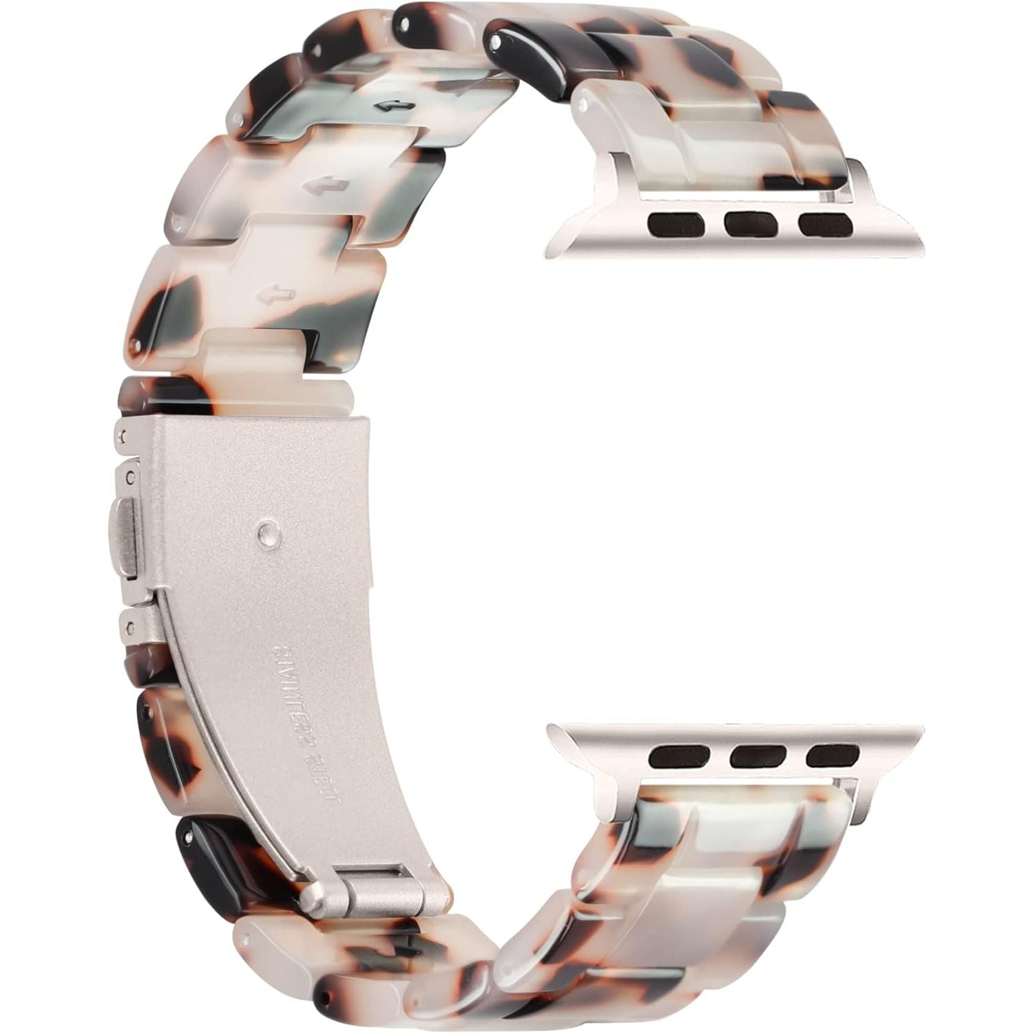 Compatible with Apple Watch Band 42Mm(Series 10) 41Mm 40Mm 38Mm, Adjustable Iwatch Strap with Stainless Steel Buckle for Apple Watch Series 10 9 8 7 6 SE 5 4 3 2 1(Tortoise Flower Starlight)