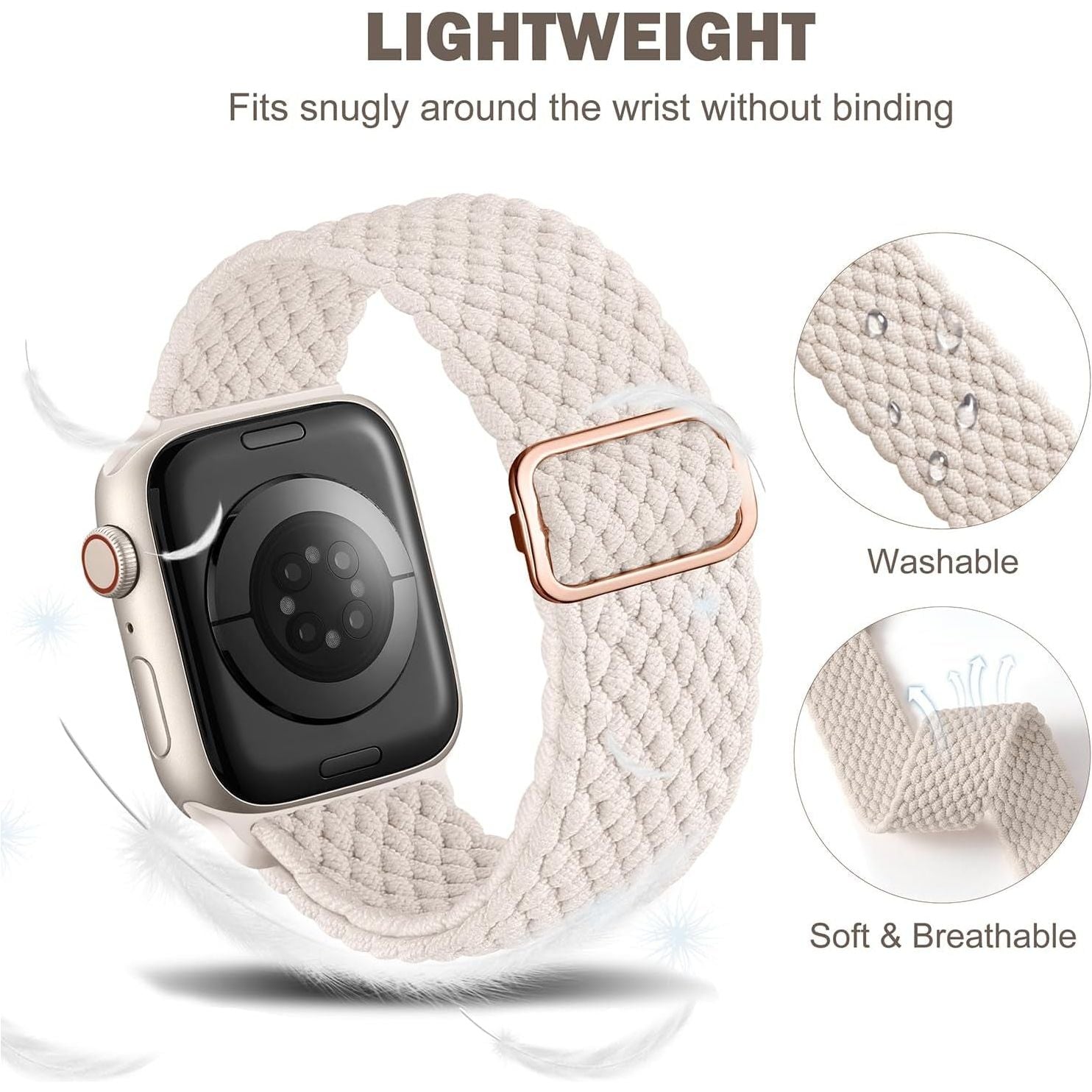Braided Nylon Elastic Loop Compatible with Apple Watch Band 38Mm 40Mm 41Mm 42Mm 44Mm 45Mm 46Mm 49Mm Women Men, Soft Stretchy Strap for Iwatch Series 10 9 8 7 6 5 4 3 2 1 SE Ultra 2 1, Multi Colors