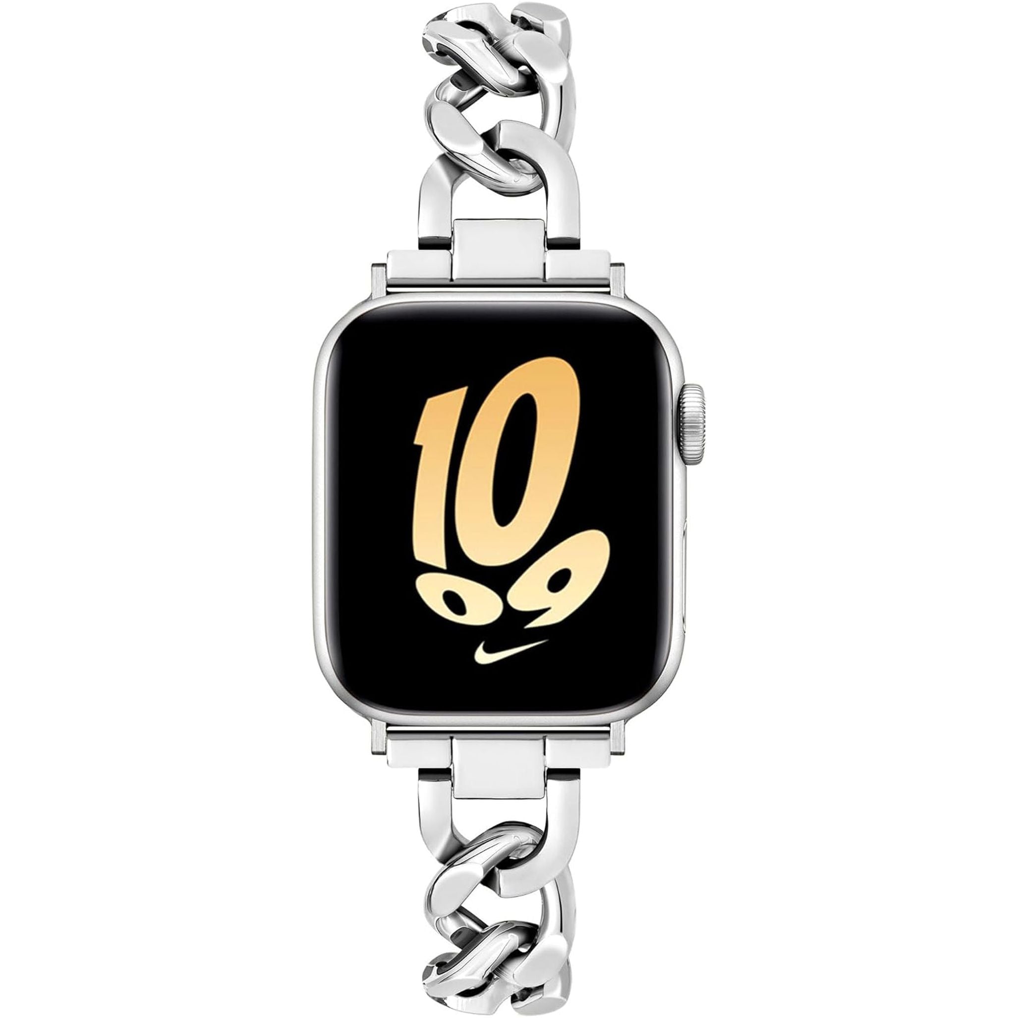 Compatible with Apple Watch 42Mm 41Mm 40Mm 38Mm, Cowboy Chain Metal Band for Iwatch Series 10 9 8 7 SE 6 5 4 3 2 1, Cool Slim Stainless Steel Apple Watch Bracelet for Women Girls (Gold)