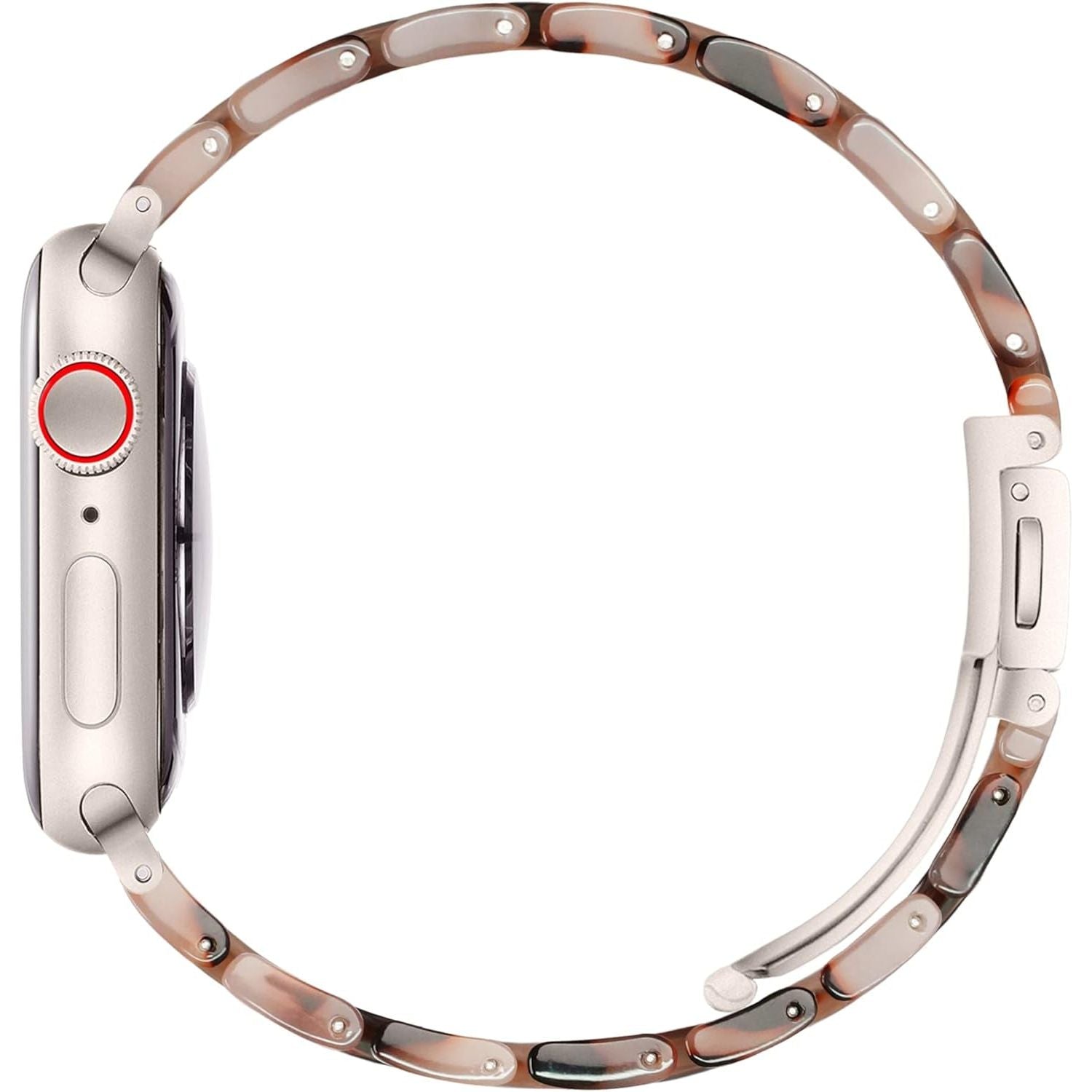 Compatible with Apple Watch Band 42Mm(Series 10) 41Mm 40Mm 38Mm, Adjustable Iwatch Strap with Stainless Steel Buckle for Apple Watch Series 10 9 8 7 6 SE 5 4 3 2 1(Tortoise Flower Starlight)
