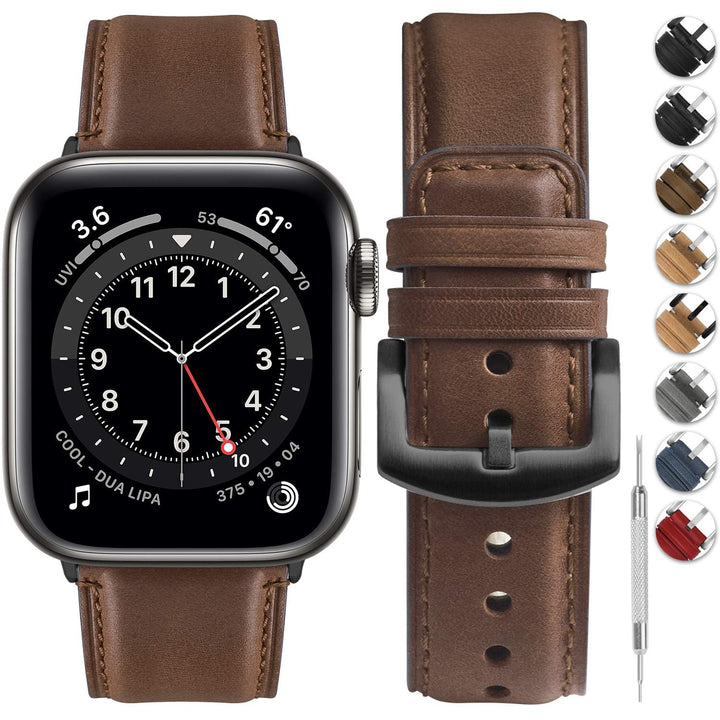 Fullmosa Lychee-Textured Leather Band for Apple Watch