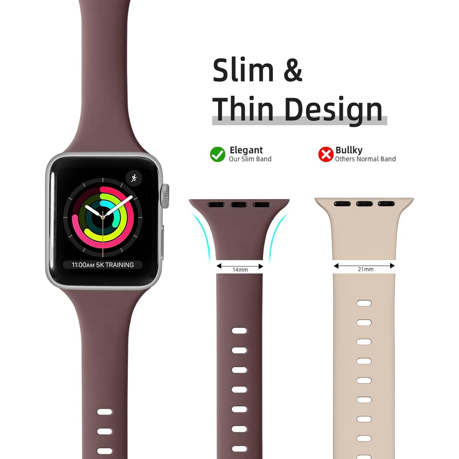 6 Pack Sport Band for Apple Watch Band 41Mm 40Mm 38Mm for Women Men, Slim Soft Breathable Strap Sport Replacement for Iwatch Apple Watch Ultra 2 SE Bands Series 9 8 7 6 5 4 3 2 1, Style A