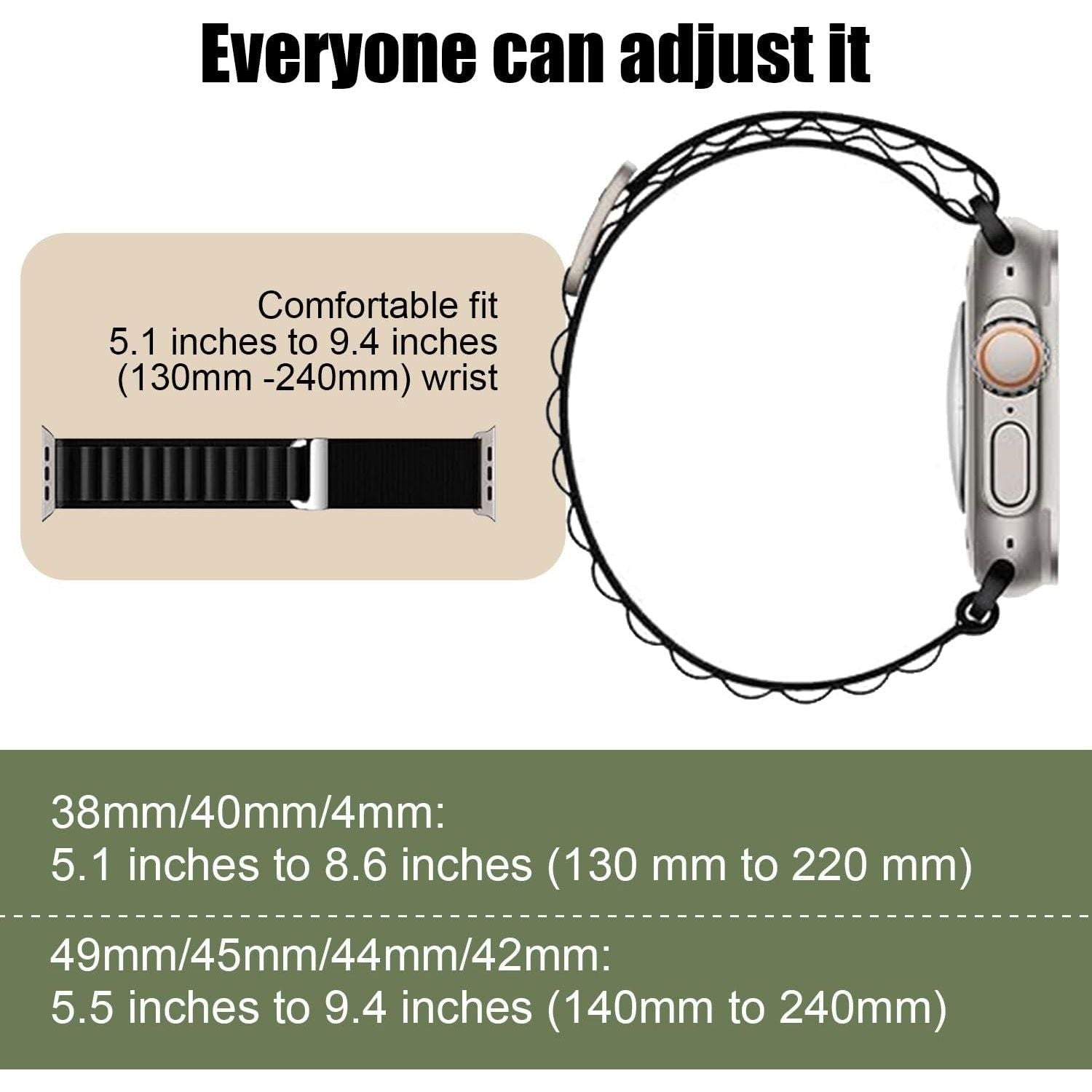 4 Pack Sport Bands Compatible with Apple Watch Ultra 42Mm 44Mm 45Mm 49Mm, Replacement Bands for Apple Watch, Adjustable Sport with Titanium G-Hook Braided Bands for Iwatch Series 9/8/7/6/5/4/3/2/1/SE