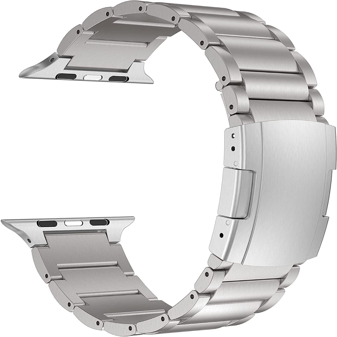 Titanium Wristband,Metal Strap with Tortoise Buckle,Compatible with Apple Watch Series 10/9/Ultra 2/SE/8/7[2024] (46Mm/45Mm/44/49Mm,Black)