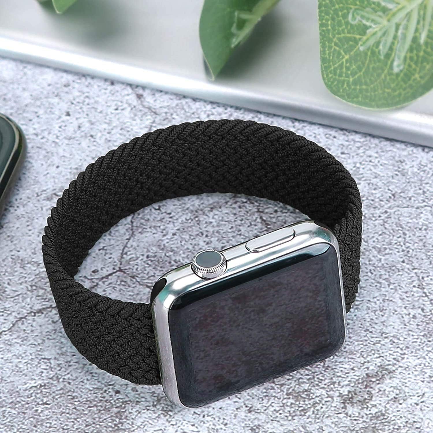 Lace Braided Solo Loop Compatible with Apple Watch Band 38 40 41 42Mm 44 45 46 49Mm for Men Women, Stretchy Nylon Elastic Sport Wristband for Iwatch Series Ultra1/2 SE 1/2 10 9 8 7 6 5 4 3 2 1