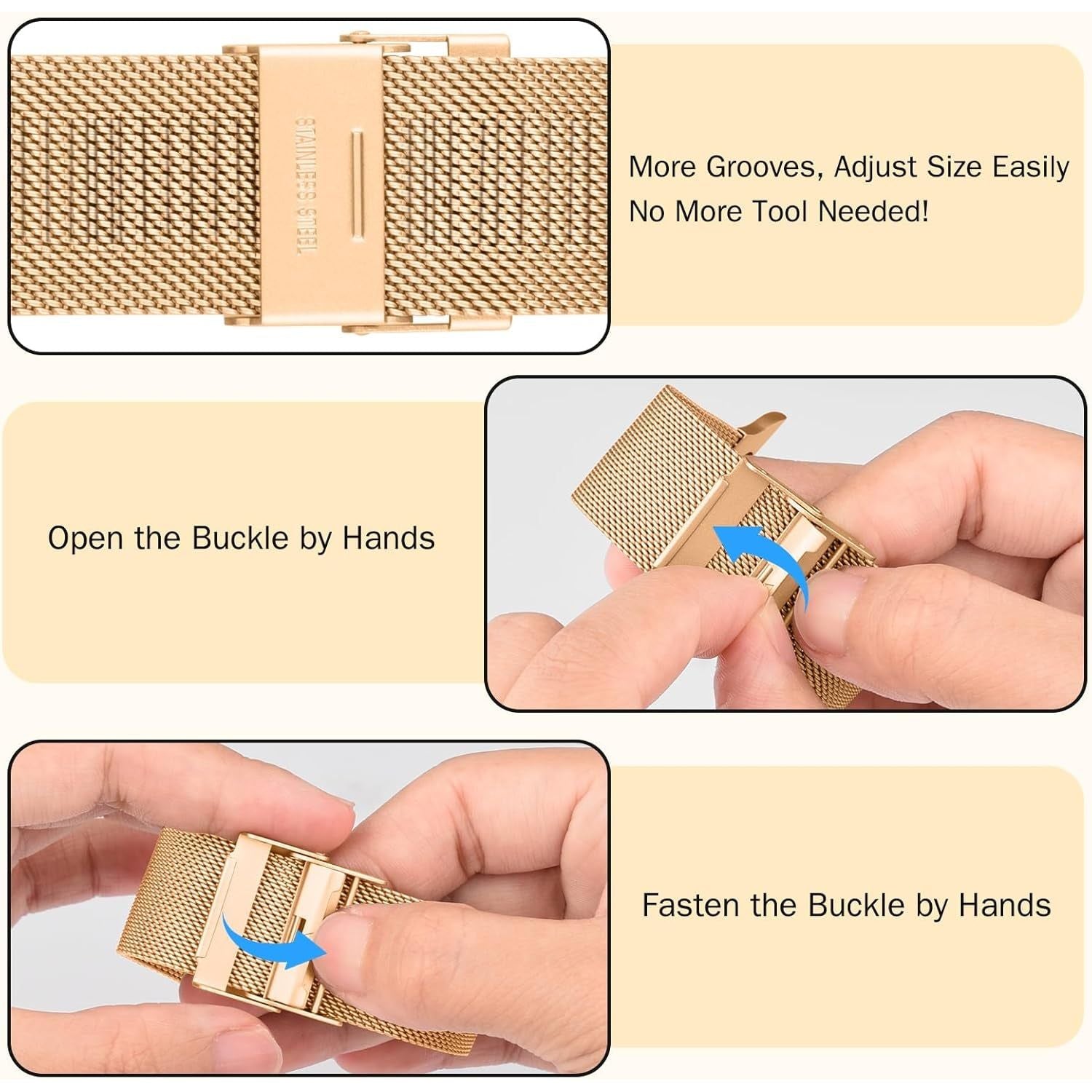 Metal Bands for Apple Watch Band 38Mm 40Mm 41Mm 42Mm Women Men, Soft Magnetic Stainless Steel Milanese Mesh Loop Replacement Strap for Iwatch Series 10/9/8/7/SE/6/5/4/3/2/1