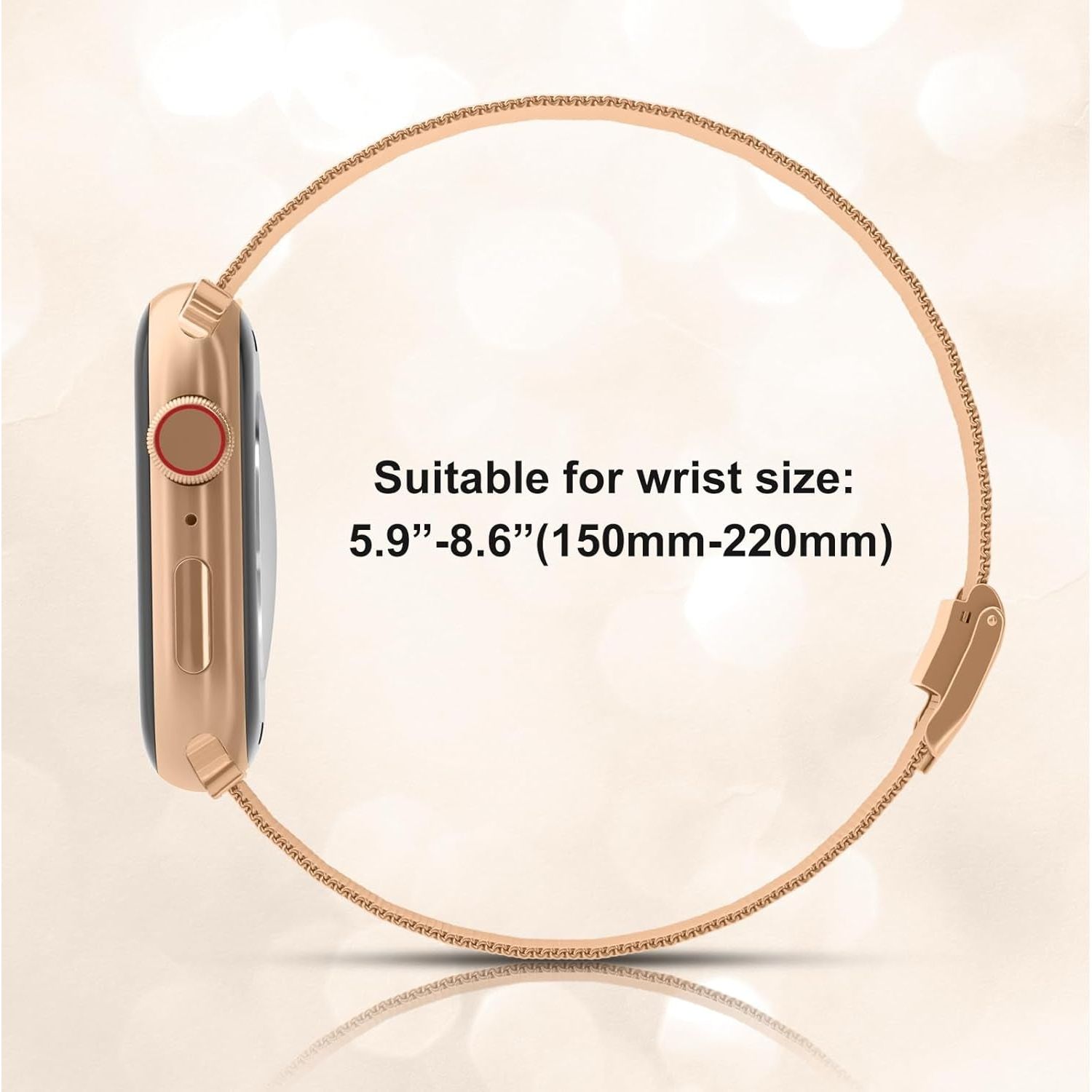 Metal Bands for Apple Watch Band 38Mm 40Mm 41Mm 42Mm Women Men, Soft Magnetic Stainless Steel Milanese Mesh Loop Replacement Strap for Iwatch Series 10/9/8/7/SE/6/5/4/3/2/1